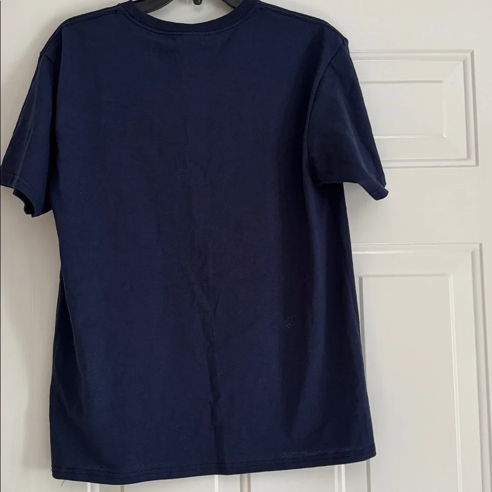 Delta Navy Blue Kids Tee with White and Aqua Tech Graphic - Picture 4 of 4